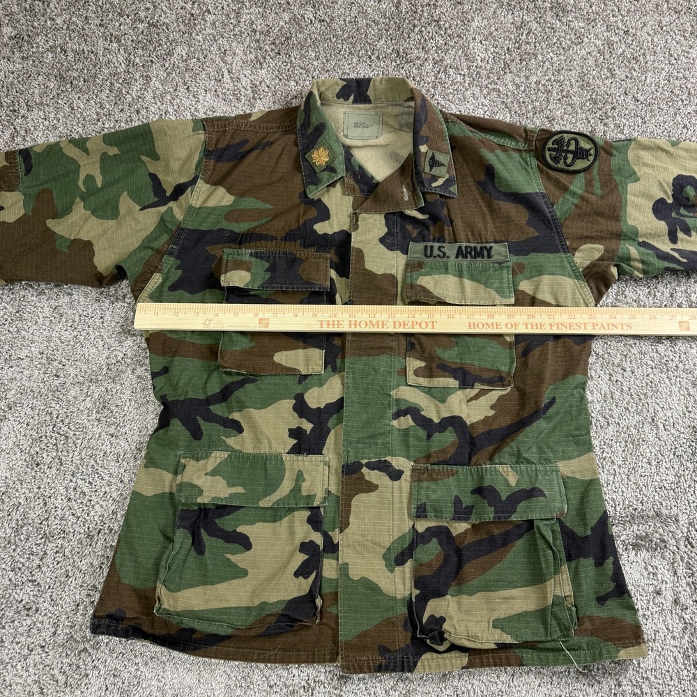 Vintage US Army Jacket Mens Medium Regular Woodland Camo Military‎ Coat 80s - Picture 4 of 11